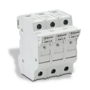 EDISON EHCC3DIU Modular Fuse Holder With Indicator, 30A, 600V, 3-Pole, 18-4 Awg Copper Only | CV7QFM