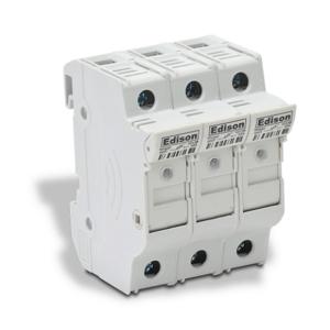 EDISON EHM3DIU-4 Modularer Sicherungshalter mit Anzeige, 30 A, 600 V, 3-polig, 18-4 Awg nur Kupfer, 4er-Pack | CV7QGB