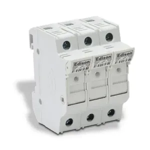 EDISON EHM3DIU-4 Modular Fuse Holder With Indicator, 30A, 600V, 3-Pole, 18-4 Awg Copper Only, Pack Of 4 | CV7QGB