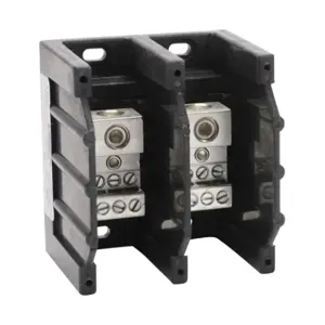 EDISON HPB106-2 Open Power Distribution Block, 175A, 2-Pole, 2/0 Awg To 8 Awg, 6 Openings | CV7DFM