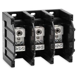 EDISON HPB106-3 Open Power Distribution Block, 175A, 3-Pole, 2/0 Awg To 8 Awg, 6 Openings | CV7DFN