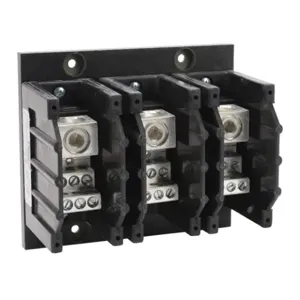 EDISON HPB306-3 Open Power Distribution Block, 310A, 3-Pole, 350 Mcm To 4 Awg, 6 Openings | CV7DFR