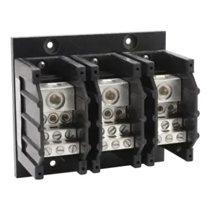 EDISON HPB309-3 Open Power Distribution Block, 310A, 3-Pole, 350 Mcm To 4 Awg, 6 Opening, 2Awg To 12 Awg | CV7DFU