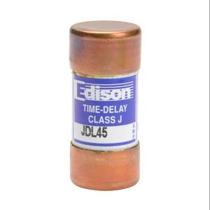 EDISON JDL45 Fuse, Class J, Current-Limiting, Time-Delay, 45A, 600 VAC, Ferrule, Pack Of 10 | CV7MYD
