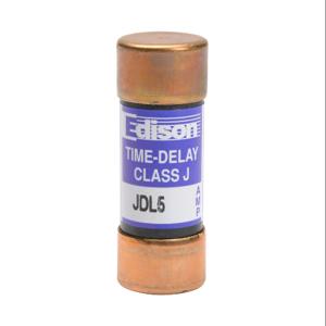 EDISON JDL5 Fuse, Class J, Current-Limiting, Time-Delay, 5A, 600 VAC, Ferrule, Pack Of 10 | CV7MYF
