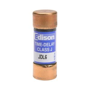 EDISON JDL6 Fuse, Class J, Current-Limiting, Time-Delay, 6A, 600 VAC, Ferrule, Pack Of 10 | CV7MYJ