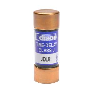 EDISON JDL8 Fuse, Class J, Current-Limiting, Time-Delay, 8A, 600 VAC, Ferrule, Pack Of 10 | CV7MYN