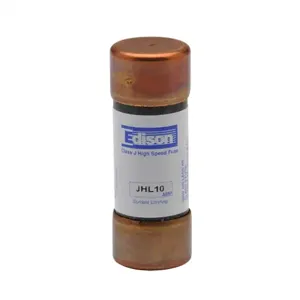 EDISON JHL10-1 Drive Fuse, Class J, Current-Limiting, High Speed, 10A, 600 VAC, Ferrule | CV7MYV