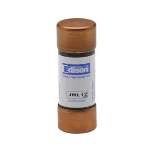 EDISON JHL12-1 Drive Fuse, Class J, Current-Limiting, High Speed, 12A, 600 VAC, Ferrule | CV7MYZ