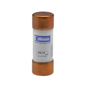 EDISON JHL15-1 Drive Fuse, Class J, Current-Limiting, High Speed, 15A, 600 VAC, Ferrule | CV7MZD