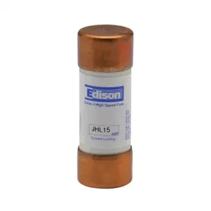 EDISON JHL15 Drive Fuse, Class J, Current-Limiting, High Speed, 15A, 600 VAC, Ferrule, Pack Of 10 | CV7MZB