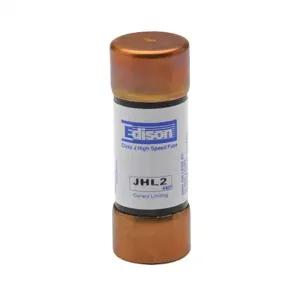 EDISON JHL2-1 Drive Fuse, Class J, Current-Limiting, High Speed, 2A, 600 VAC, Ferrule | CV7MZM