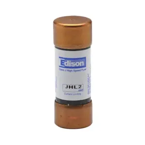 EDISON JHL2 Drive Fuse, Class J, Current-Limiting, High Speed, 2A, 600 VAC, Ferrule, Pack Of 10 | CV7MZH