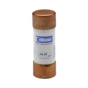 EDISON JHL20-1 Drive Fuse, Class J, Current-Limiting, High Speed, 20A, 600 VAC, Ferrule | CV7MZL