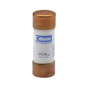 EDISON JHL30 Drive Fuse, Class J, Current-Limiting, High Speed, 30A, 600 VAC, Ferrule, Pack Of 10 | CV7MZU