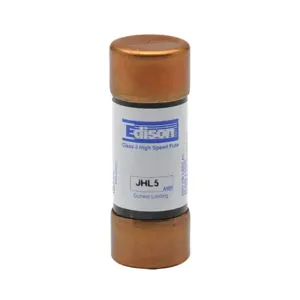 EDISON JHL5 Drive Fuse, Class J, Current-Limiting, High Speed, 5A, 600 VAC, Ferrule, Pack Of 10 | CV7NAK