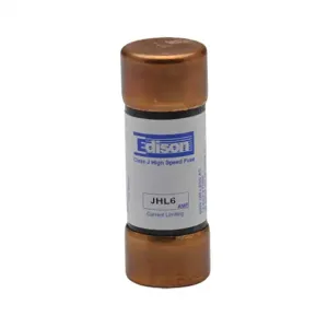 EDISON JHL6-1 Drive Fuse, Class J, Current-Limiting, High Speed, 6A, 600 VAC, Ferrule | CV7NAV