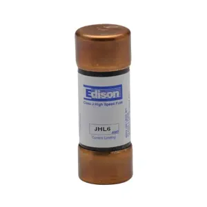 EDISON JHL6 Drive Fuse, Class J, Current-Limiting, High Speed, 6A, 600 VAC, Ferrule, Pack Of 10 | CV7NAQ