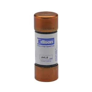 EDISON JHL8-1 Drive Fuse, Class J, Current-Limiting, High Speed, 8A, 600 VAC, Ferrule | CV7NAZ