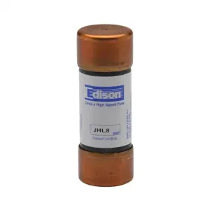 EDISON JHL8 Drive Fuse, Class J, Current-Limiting, High Speed, 8A, 600 VAC, Ferrule, Pack Of 10 | CV7NAX