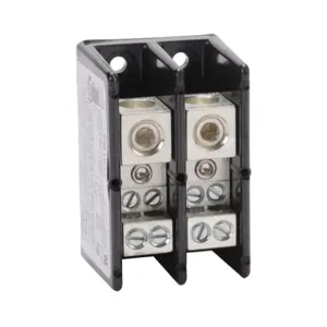 EDISON PB1042 Open Terminal Block, 175A, 2-Pole 2/0 Awg To 8 Awg, 4 Openings, 4 Awg To 14 Awg | CV7DJP