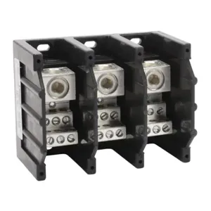 EDISON PB3063 Open Terminal Block, 310A, 3-Pole 350 Mcm To 4 Awg, 6 Openings,4 Awg To 12 Awg | CV7DJU