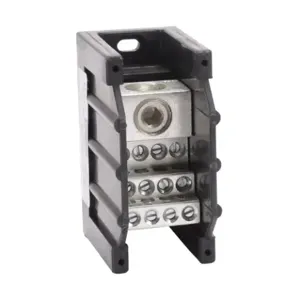 EDISON PB3121 Open Terminal Block, 310A, 1-Pole 350 Mcm To 4 Awg, 12 Openings, 4 Awg To 12 Awg | CV7DJV