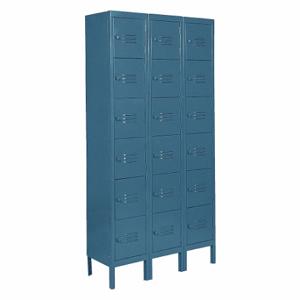 EDSAL CL5133BU-UN Box Locker, 36 Inch x 15 Inch x 78 in, Louvered, Padlock Hasp, Blue, Unassembled, Blue | CP4CNH 45GU35