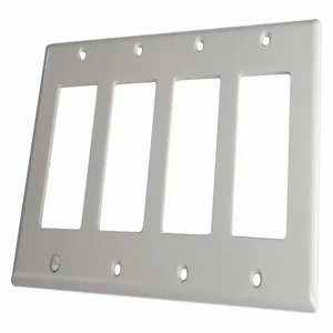 EDWARDS SIGNALING FSAT4 Trim Plate, 4 Gang | AA8ALW 16X399