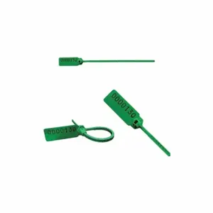 ELC SECURITY PRODUCTS 060H14PPGR Pull-Tight Seals, 4 13/16 Inch Strap Length, 46 Lb Breaking Strength, Green, Black | CP4DAW 49AH19