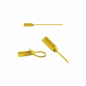 ELC SECURITY PRODUCTS 060H14PPYL Pull-Tight Seals, 4 13/16 Inch Strap Length, 46 Lb Breaking Strength, Yellow, Black | CP4DAZ 49AH22