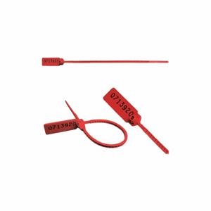 ELC SECURITY PRODUCTS 060H21PPRD Pull-Tight Seals, 7 3/4 Inch Strap Length, 46 Lb Breaking Strength, Red, Black | CP4DBT 49AH16