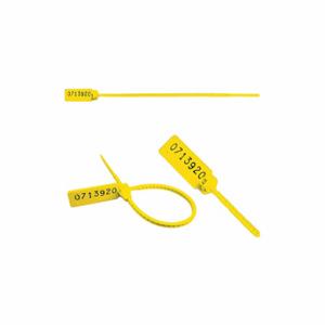 ELC SECURITY PRODUCTS 060H21PPYL Pull-Tight Seals, 7 3/4 Inch Strap Length, 46 Lb Breaking Strength, Yellow, Black | CP4DBU 49AH17