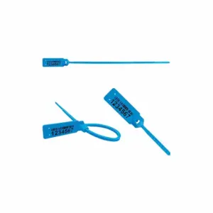 ELC SECURITY PRODUCTS 060RIML128PPBL Pull-Tight Seals, 7 3/4 Inch Strap Length, 46 Lb Breaking Strength, Blue, Black | CP4DCK 49AH23