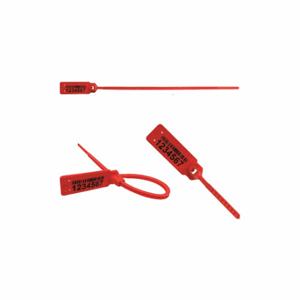 ELC SECURITY PRODUCTS 060RIML128PPRD Pull-Tight Seals, 7 3/4 Inch Strap Length, 46 Lb Breaking Strength, Red, Black | CP4DBR 49AH25