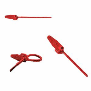 ELC SECURITY PRODUCTS 061N14PPRD Pull-Tight Seals, 4 13/16 Inch Strap Length, 37 Lb Breaking Strength, Red, Red | CP4DAT 49AH45