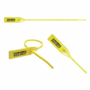 ELC SECURITY PRODUCTS 061RIML128PPYL Pull-Tight Seals, 8 Inch Strap Length, 44 Lb Breaking Strength, Yellow, Black | CP4DCL 49AH30