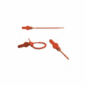 ELC SECURITY PRODUCTS 065N14PPOR Pull-Tight Seals, 4 3/8 Inch Strap Length, 24 Lb Breaking Strength, Orange, Orange | CP4DBC 49AH49