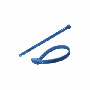 ELC SECURITY PRODUCTS 070H19PPBL Strap Seals, 7 1/2 Inch Strap Length, 3/8 Inch Strap Width, Blue, 75 lb Breaking Strength | CP4DCP 49AH62