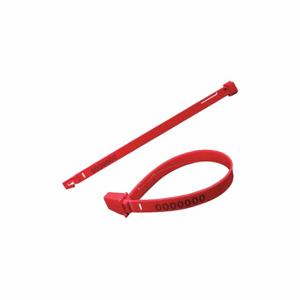 ELC SECURITY PRODUCTS 070H19PPRD Strap Seals, 7 1/2 Inch Strap Length, 3/8 Inch Strap Width, Red, 75 lb Breaking Strength | CP4DCR 49AH64