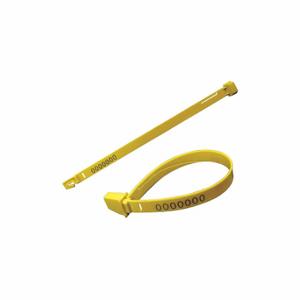 ELC SECURITY PRODUCTS 070H19PPYL Strap Seals, 7 1/2 Inch Strap Length, 3/8 Inch Strap Width, Yellow | CP4DCT 49AH65