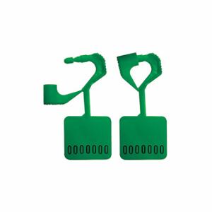 ELC SECURITY PRODUCTS 092H02PPGR Padlock Seals, Plastic, 11/32 Inch Length x 3/32 Inch Width, Green | CP4DAJ 49AH72