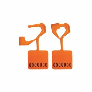 ELC SECURITY PRODUCTS 092H02PPOR Padlock Seals, Plastic, 11/32 Inch Length x 3/32 Inch Width, Orange | CP4CZV 49AH73