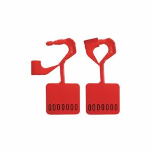 ELC SECURITY PRODUCTS 092H02PPRD Padlock Seals, Plastic, 11/32 Inch Length x 3/32 Inch Width, Red | CP4DAK 49AH74