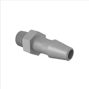 ELDON JAMES A1032T-2-200PVDF Adapter, 10-32 Taper Thread Size, 1/8 Inch Barb, Gray Kynar 740 | CJ8CME