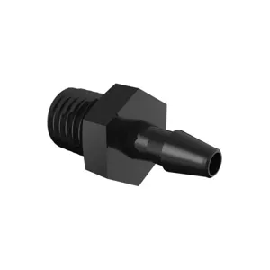 ELDON JAMES A1428-1.5-200BN Adapter, 1/4-28 UNF Thread Size, 3/32 Inch Barb, Black Nylon | CJ8CUG