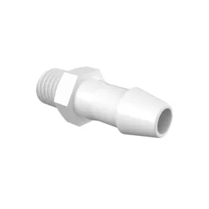 ELDON JAMES A1428-3-200WN Adapter, 1/4-28 UNF Thread Size, 3/16 Inch Barb, White Nylon | CJ8CVZ