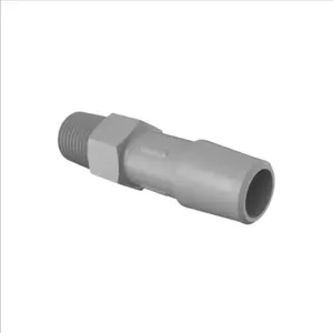 ELDON JAMES A2-6PVDF Adapter, 1/8 NPT Thread Size, 3/8 Inch Barb, Gray Kynar 740 | CJ8CZU