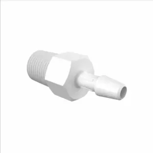 ELDON JAMES A2B-2.5NK7 Adapter, 1/8 BSPT Thread Size, 5/32 Inch Barb, Natural Kynar 740 | CJ8CZY