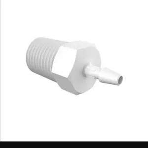 ELDON JAMES A4-2WP Adapter, 1/4 NPT Thread Size, 1/8 Inch Barb, White Polypropylene | CJ8DCR